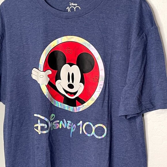 Disney 100th Anniversary Graphic Short Sleeve Blue Unisex T-Shirt XL NWOT - Picture 4 of 7